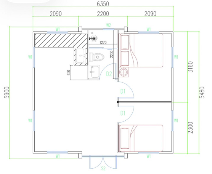 20ft floor plan 1